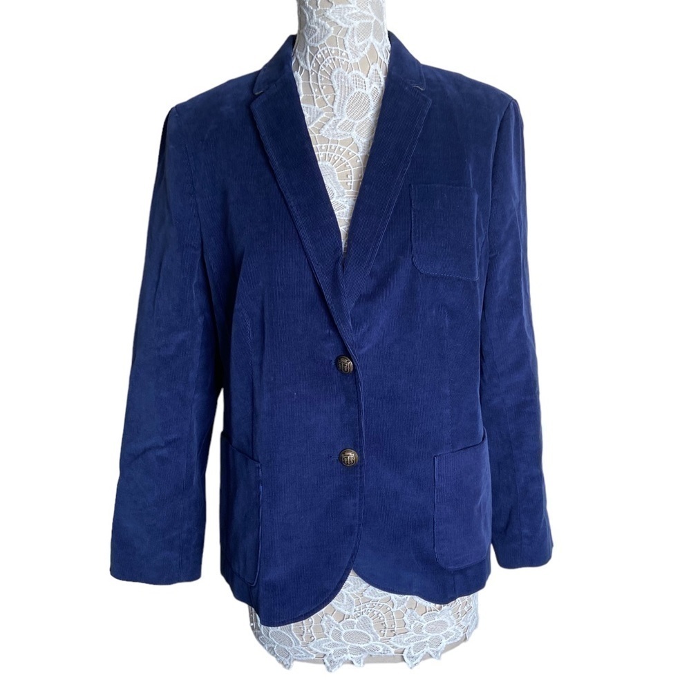 Talbots Navy Blue Corduroy Blazer size 16
